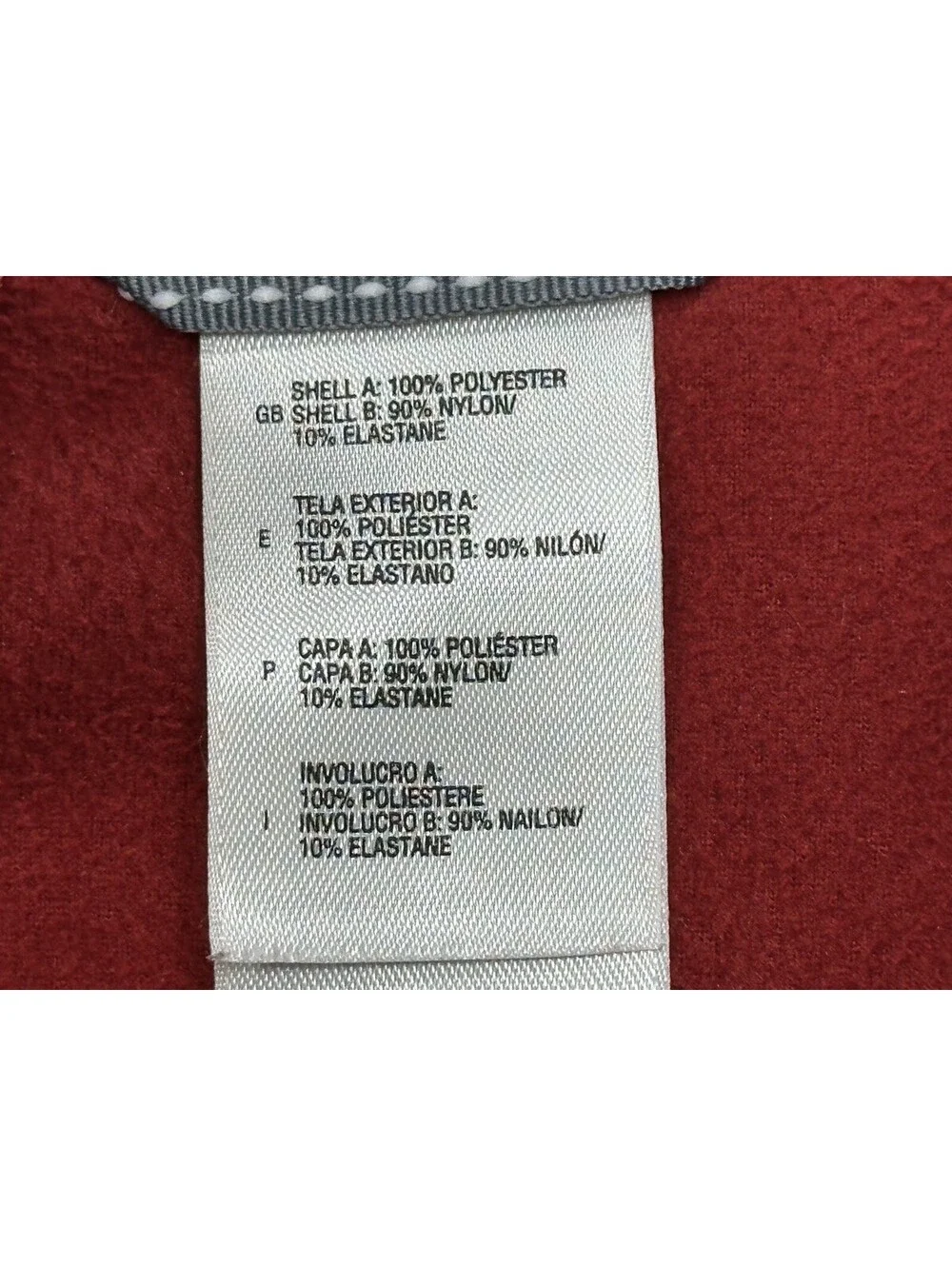 North Face 1/4 Zip Nylon Fleece Jacket Red/Gray Mens XL